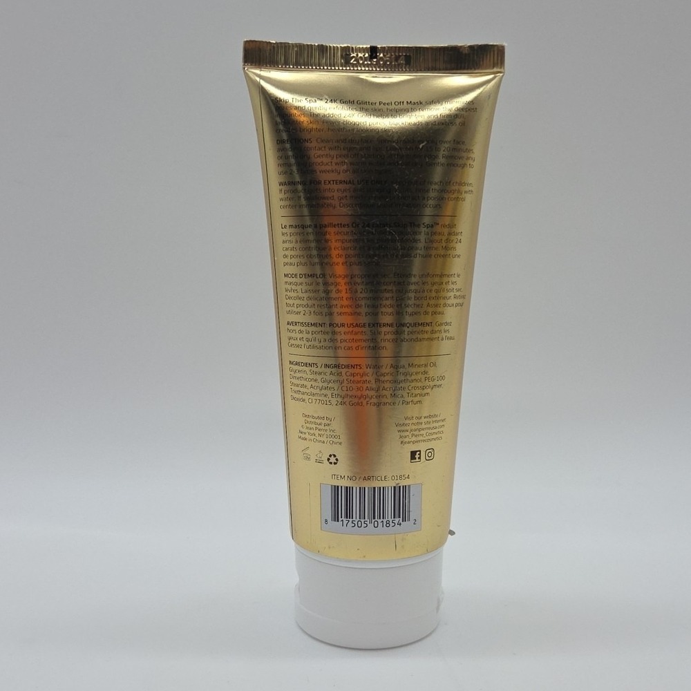 Lot Of 4 SKIP THE SPA 24k Gold Glitter Peel Off Mask Brightens & Firms Skincare - Picture 5 of 16